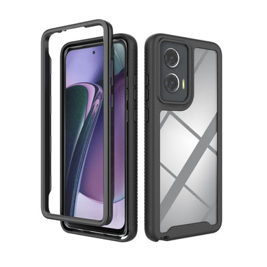 Motorola Moto Edge 20 Lite - Solid Color Shockproof TPU Clear PC Phone Case