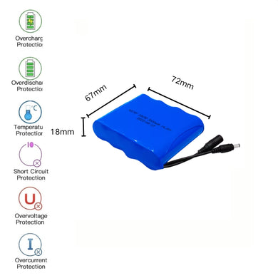 [DC Connector][18650] Universal 3000mAh 14.8V Rechargeable Li-Ion Lithium Polymer Battery - Polar Tech Australia