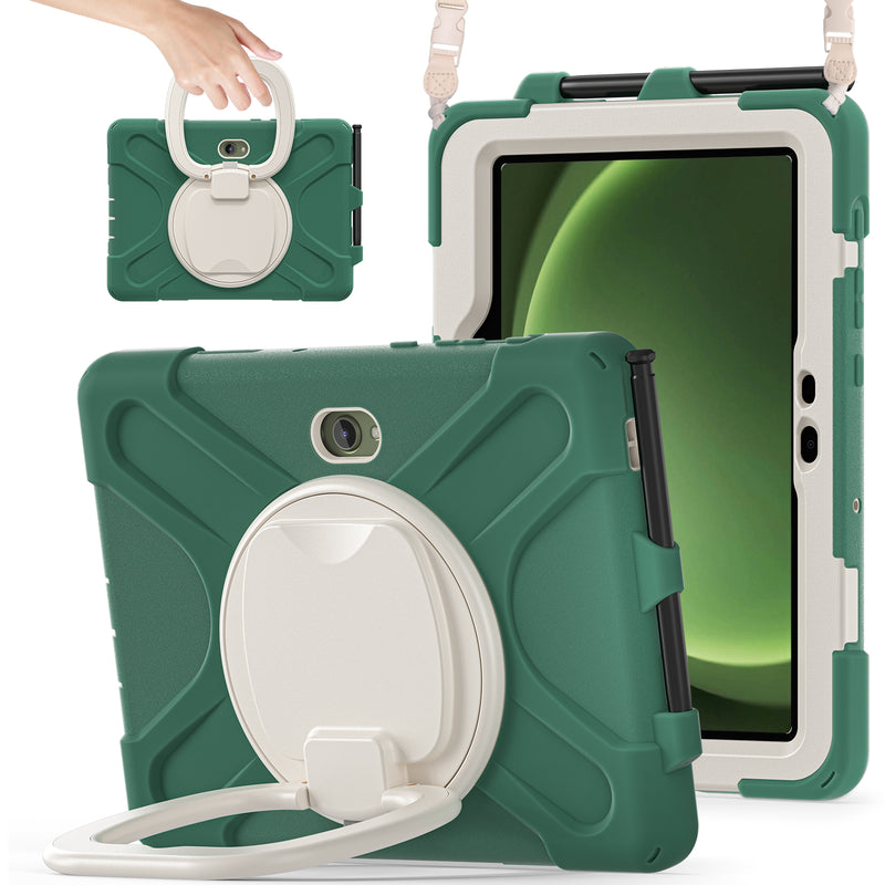 Chargez l&#39;image dans la visionneuse de la galerie, Samsung Galaxy Tab Active Pro / Active 4 Pro / Active 5 Pro Series - Heavy Duty 360 Degree Rotate Stand Hand Strap Case With Shoulder Strap - Polar Tech Australia
