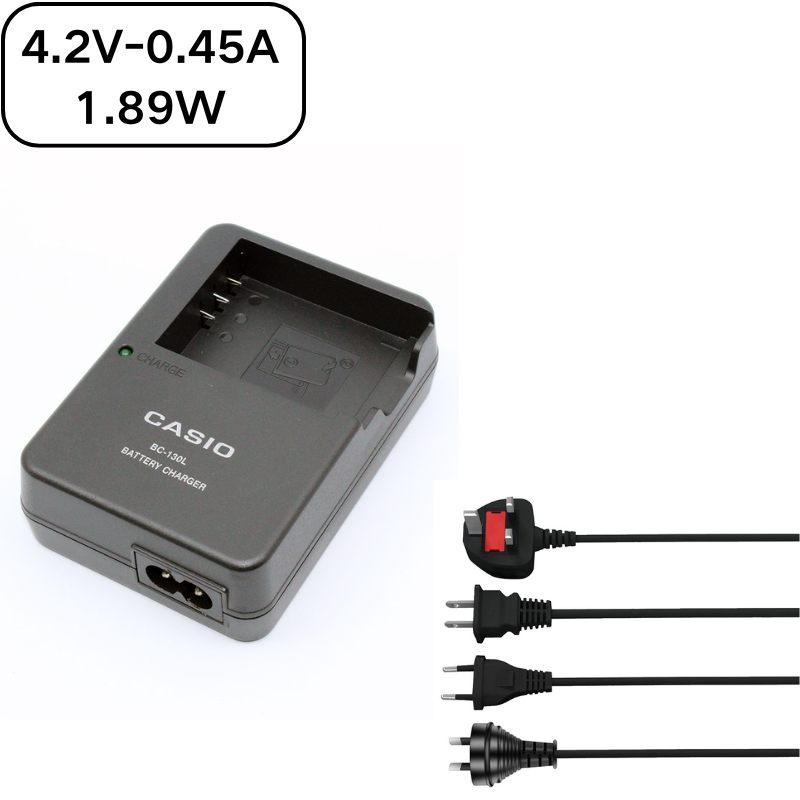 Cargue la imagen en el visor de la galería, [BC-130L][4.2V-0.45A] Casio NP-130 Battery / Exilim EX-ZR EXILIM EX-100 Series - Camera Charger Power Supply Adapter
