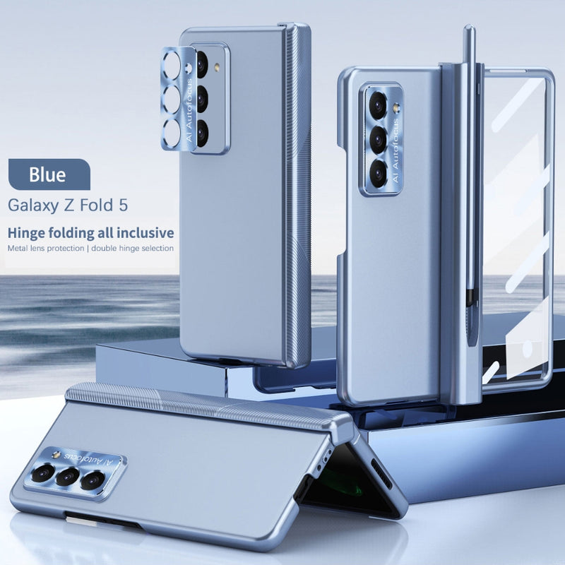 Chargez l&#39;image dans la visionneuse de la galerie, [With Pen Slot] Samsung Galaxy Z Fold 3 (SM-F926) - Full Coverage Electroplated Magnetic Hinge Shockproof Protective Case
