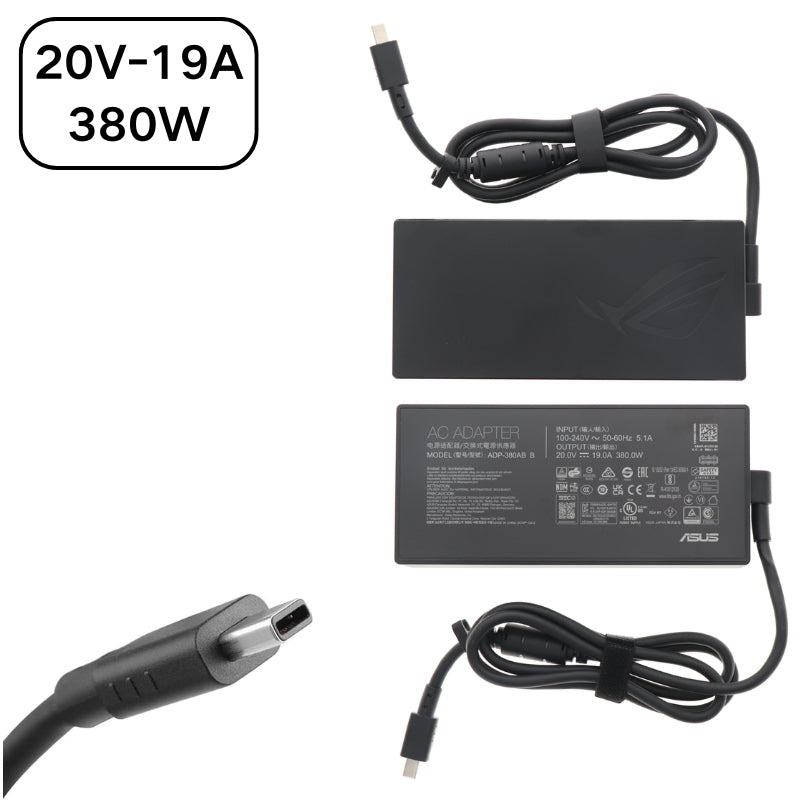 Load image into Gallery viewer, [20V-19A/380W][Rectangle Connctor] ASUS Asus ROG Strix G18 G815 G815LW / ROG Strix Scar 18 G835 G835LW G835LX Series - Laptop AC Power Supply Adapter Charger
