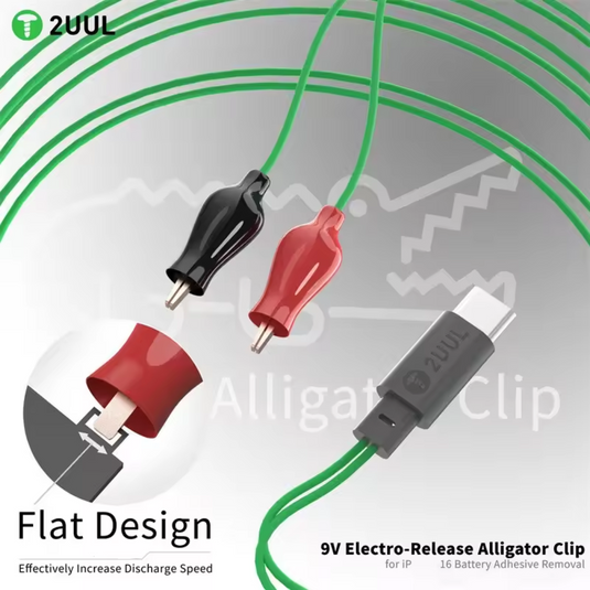 [PW03] 2UUL 9V Electro-Release Alligator Clip with Type-C Port for iPhone 16 Battery Adhesive Removal