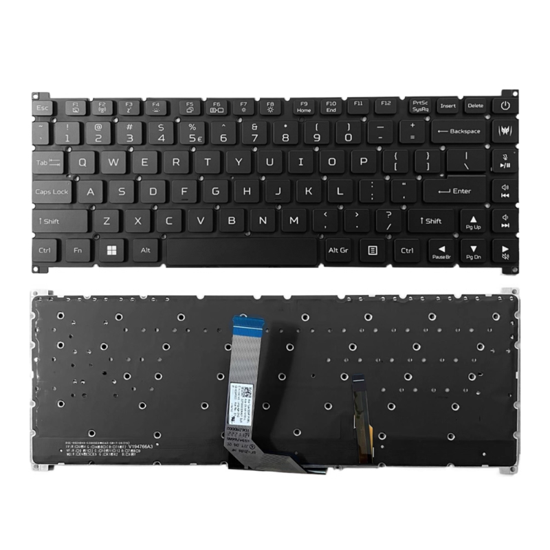 Cargue la imagen en el visor de la galería, Acer Predator Triton 500 SE PT14-51 PT516-51S PT516-52S N20C9 N22Q8 Series - Laptop Keyboard With Backlit US Layout
