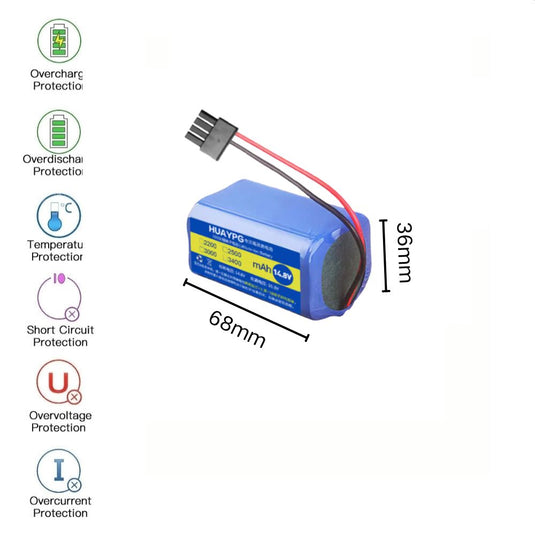 [MX-4P-2 Connector][18650] Universal 3200mAh 14.8V Rechargeable Li-Ion Lithium Polymer Battery - Polar Tech Australia