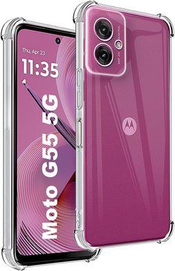 Motorola Moto G55 5G - AirPillow Cushion Transparent Soft Clear TPU Four Corners Protective Case - Polar Tech Australia