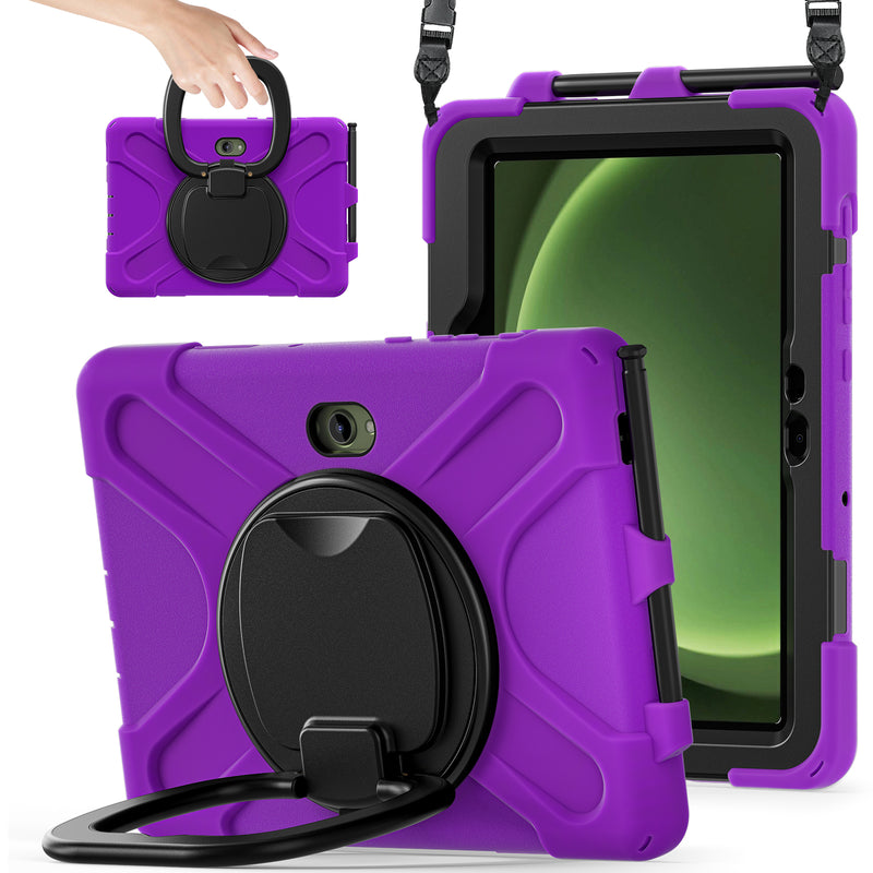 Chargez l&#39;image dans la visionneuse de la galerie, Samsung Galaxy Tab Active Pro / Active 4 Pro / Active 5 Pro Series - Heavy Duty 360 Degree Rotate Stand Hand Strap Case With Shoulder Strap - Polar Tech Australia
