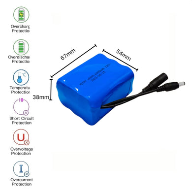 [DC Connector][18650] Universal 6000mAh 12V Rechargeable Li-Ion Lithium Polymer Battery - Polar Tech Australia