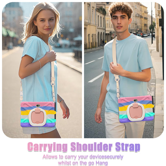 Samsung Galaxy Tab Active Pro / Active 4 Pro / Active 5 Pro Series - Heavy Duty 360 Degree Rotate Stand Hand Strap Case With Shoulder Strap - Polar Tech Australia