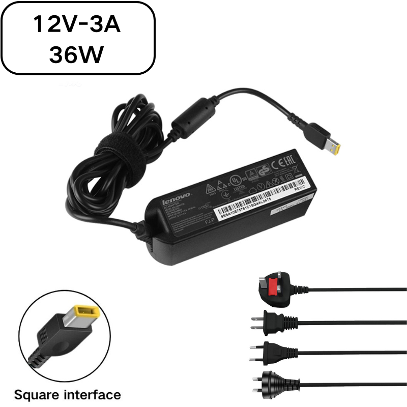 Load image into Gallery viewer, [12V-3A/36W][Yellow Square Slim Tip] Lenovo ThinkPad Helix - 20CH / ThinkPad 10 - 20C3 / ThinkPad 10 (Type 20E3, 20E4) Series - Laptop AC Power Supply Adapter Charger - Polar Tech Australia
