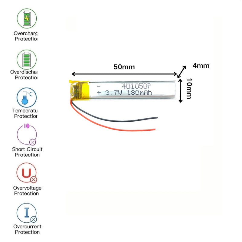 Load image into Gallery viewer, [PH2.0-JST Connector][401050] Universal 160mAh 3.7V Rechargeable Li-Ion Lithium Polymer Battery - Polar Tech Australia
