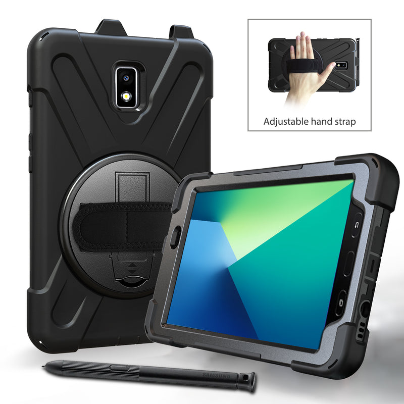 Chargez l&#39;image dans la visionneuse de la galerie, Samsung Galaxy Tab Active 2 8&quot; 2017 (T390/T395) Heavy Duty 360 Degree Rotate Stand Hand Strap Case - Polar Tech Australia
