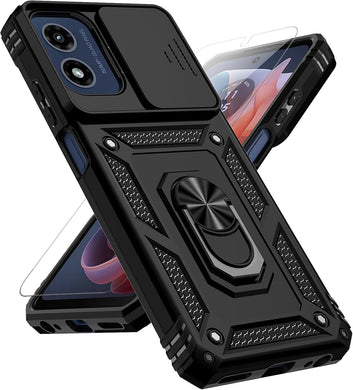 [Magnetic Ring Kickstand][Slide Camera Cover] Motorola Moto G 5G 2024 - Shield Shockproof Rugged Heavy Duty Case - Polar Tech Australia