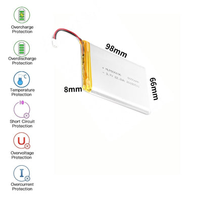 [PH2.0-JST Connector][806696] Universal 6000mAh 3.7V Rechargeable Li-Ion Lithium Polymer Battery - Polar Tech Australia