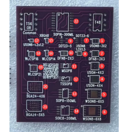 T22 Laptop Serial Number Modification BIOS Multi-Function Programming Adapter Board for WLCSP 4x3 and 4x5 WSON - Polar Tech Australia
