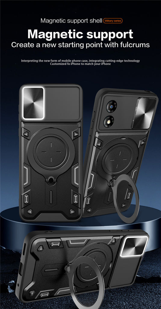 [Ring Rotating Stand][Camera Lens Cover] Motorola Moto E13 - Shield Shockproof Rugged Heavy Duty Case - Polar Tech Australia