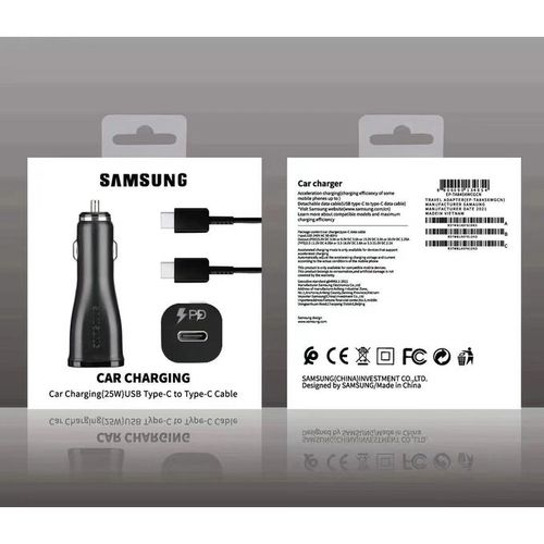 [With Cable] Samsung 25W  Fast PD Type-C USB-C Car Charger Power Adapter