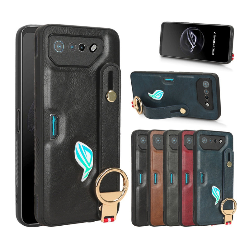 Chargez l&#39;image dans la visionneuse de la galerie, Asus ROG Phone 5 - Wristband Leather Back Phone Case
