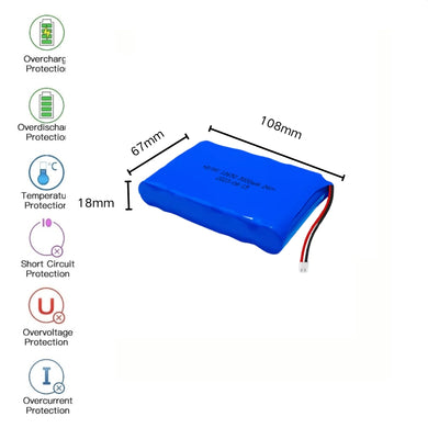 [PH2.0-JST Connector][18650] Universal 3000mAh 24V Rechargeable Li-Ion Lithium Polymer Battery - Polar Tech Australia