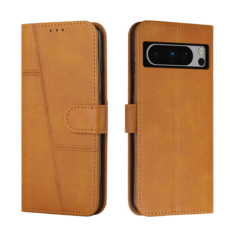 Cargue la imagen en el visor de la galería, Google Pixel 6 Pro - Stitching Calf Texture Buckle Leather Phone Case

