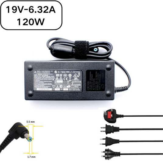 [19V-6.32A/120W][5.5x1.7] Acer Aspire 8940G 8950G 8951G Series Laptop AC Power Supply Adapter Charger