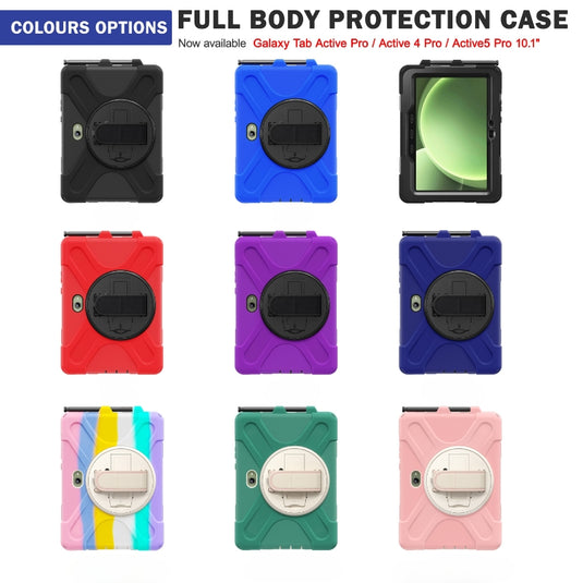 Samsung Galaxy Tab Active Pro / Active 4 Pro / Active 5 Pro Series - Heavy Duty 360 Degree Rotate Stand Hand Strap Case With Shoulder Strap - Polar Tech Australia