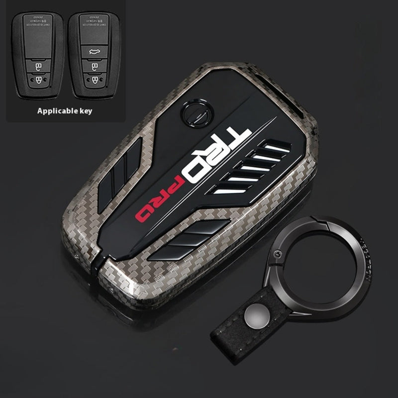 Load image into Gallery viewer, Toyota TRD Carbon Fiber Metal Car Key Fob Protective Case Cover For C-HR, Camry, RAV4, Avalon, Prius, Corolla, Highlander, GT86, Prado
