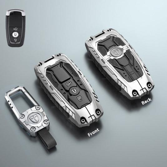 Ford Heavy-Duty Mecha Car Key Fob Case Cover For Mondeo, Focus, Mustang, Fusion, Raptor F-150, F-250, F-350, F-450, F-550, Edge, Explorer, Maverick