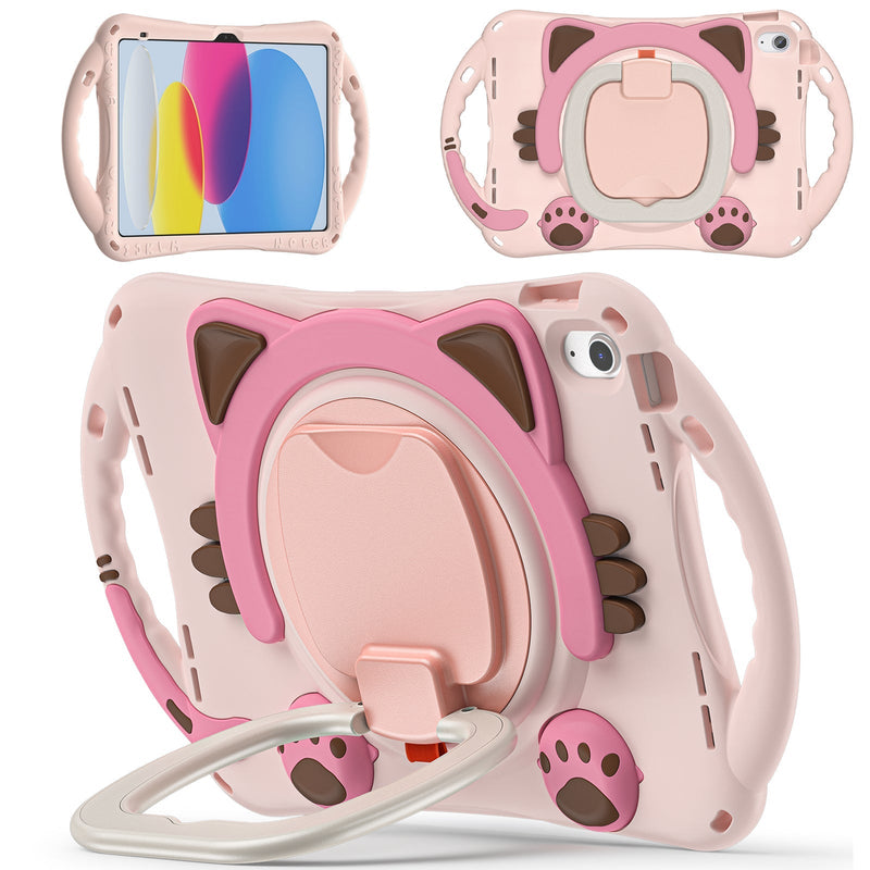 Chargez l&#39;image dans la visionneuse de la galerie, Apple iPad Mini 1/2/3/4/5 EVA Kid Friendly Cat Style Heavy Duty Case with Handle Stand Ring - Polar Tech Australia
