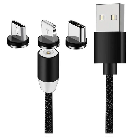 [Lightning / Micro / USB Type C] 3 in 1 Magnetic Charging Adapter Charger Cable Kit