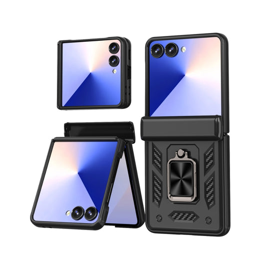 Samsung Galaxy Z Flip7 5G - Sliding Window Hinge Phone Case with Ring Stand