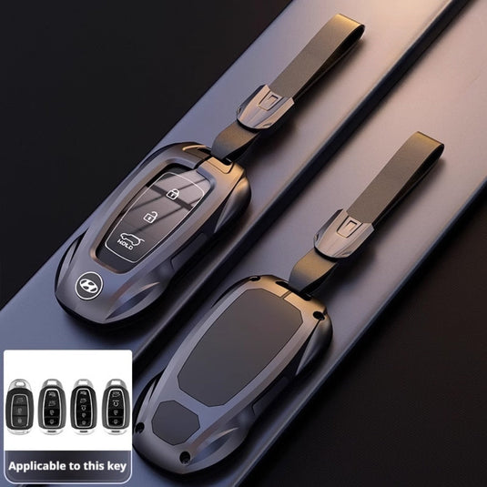 Hyundai Stylish Metal Car Key Fob Protective Case Cover For Tucson, Sport, Elantra, Santa Fe, ix35, ix25