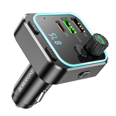 [BC53] HOCO Dual USB + PD USB-C Port 20W Car Charging Adapter With FM Transmitter - Polar Tech Australia