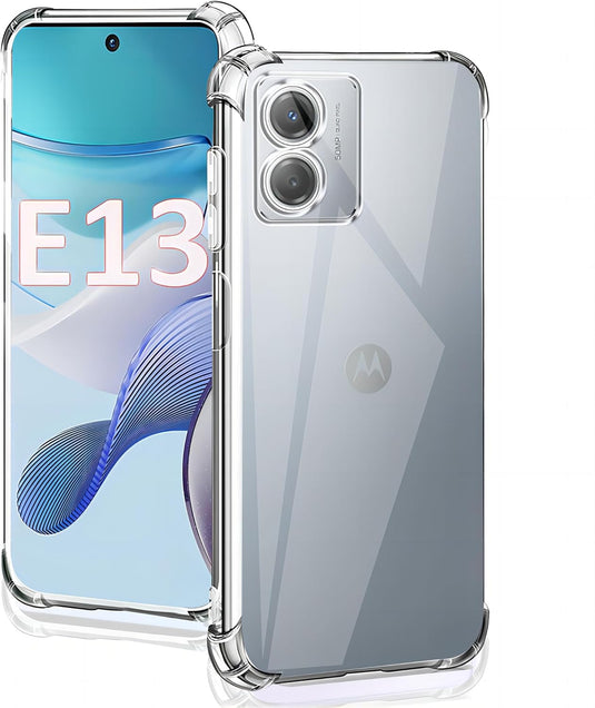 Motorola Moto E13 - AirPillow Cushion Transparent Soft Clear TPU Four Corners Protective Case - Polar Tech Australia