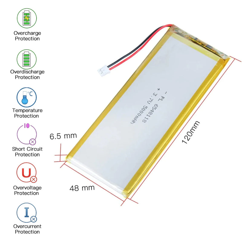 Load image into Gallery viewer, [PH2.0-JST Connector][6548118] Universal 5000mAh 3.7V Rechargeable Li-Ion Lithium Polymer Battery - Polar Tech Australia
