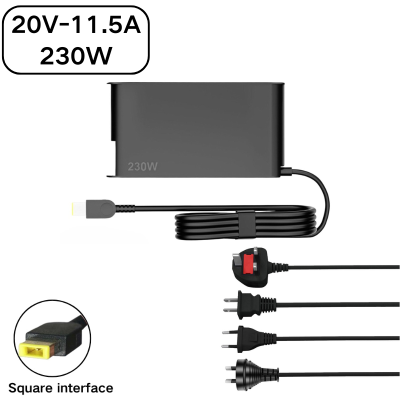 Chargez l&#39;image dans la visionneuse de la galerie, [20V-11.5A/230W][Yellow Square] Lenovo IdeaCentre &amp; Thinkpad &amp; Legion Gaming Laptop AC Power Supply Adapter Charger - Polar Tech Australia
