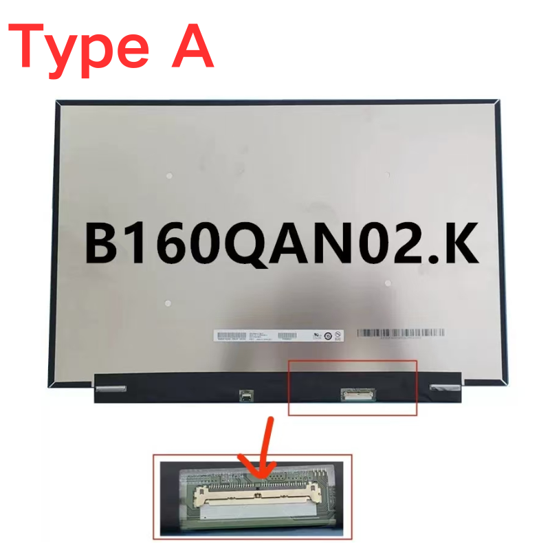 Load image into Gallery viewer, [B160QAN02.K] 16&quot; inch/A+ Grade/(2560×1600)/40 Pin/Glossy/No Screw Bracket Laptop IPS FHD LCD Screen Display Panel
