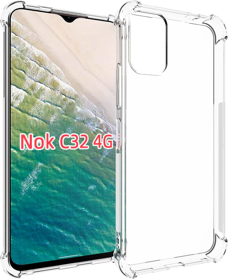 Cargue la imagen en el visor de la galería, Nokia C32 - AirPillow Cushion Transparent Soft Clear TPU Four Corners Protective Case - Polar Tech Australia
