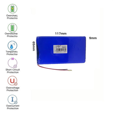 [PH2.0-JST Connector][9065115] Universal 10000mAh 3.7V Rechargeable Li-Ion Lithium Polymer Battery - Polar Tech Australia