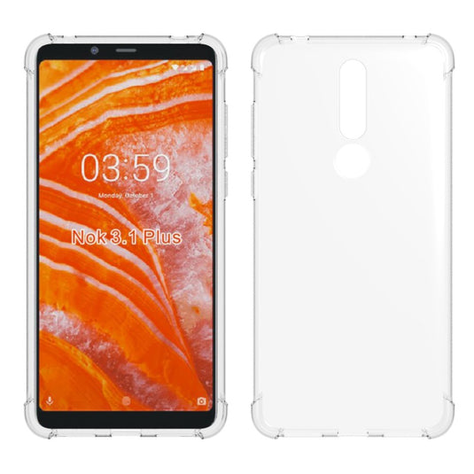 Nokia 3.1 - AirPillow Cushion Transparent Soft Clear TPU Four Corners Protective Case - Polar Tech Australia
