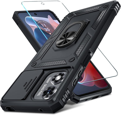 [Magnetic Ring Kickstand][Slide Camera Cover] Motorola Moto G Play 2024 - Shield Shockproof Rugged Heavy Duty Case - Polar Tech Australia
