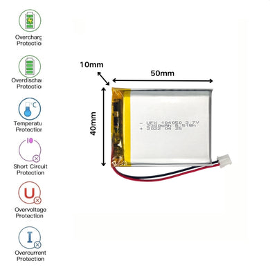 [PH2.0-JST Connector][104050] Universal 2300mAh 3.7V Rechargeable Li-Ion Lithium Polymer Battery - Polar Tech Australia