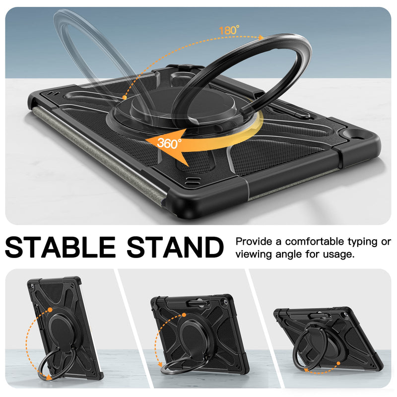Chargez l&#39;image dans la visionneuse de la galerie, Microsoft Surface Pro 12 (2025) - 360 Degree Rotate Shockproof Heavy Duty Tough Stand Case Cover With Pen Holder
