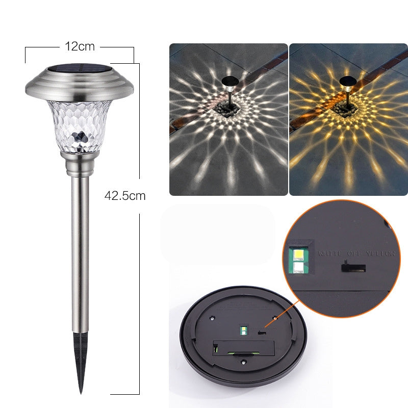 Chargez l&#39;image dans la visionneuse de la galerie, 4 Pack Solar Pathway Lights Warm yellow + Bright White Outdoor Garden Stake Glass LED Stainless Steel Waterproof Landscape Path Lighting for Yard Walkway Driveway Outside Silver - Polar Tech Australia
