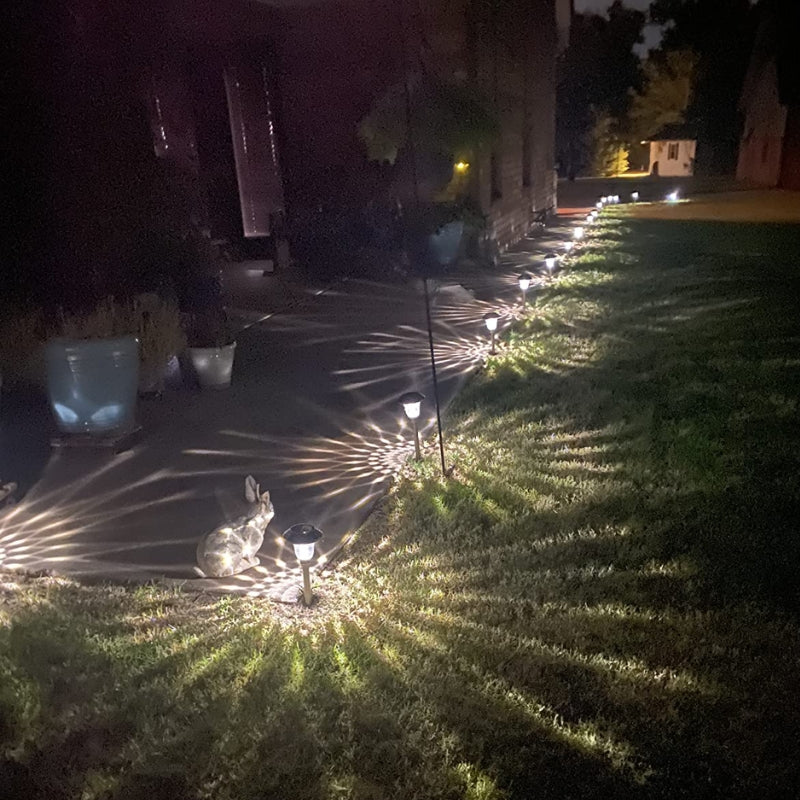 Chargez l&#39;image dans la visionneuse de la galerie, 4 Pack Solar Pathway Lights Warm yellow + Bright White Outdoor Garden Stake Glass LED Stainless Steel Waterproof Landscape Path Lighting for Yard Walkway Driveway Outside Silver - Polar Tech Australia
