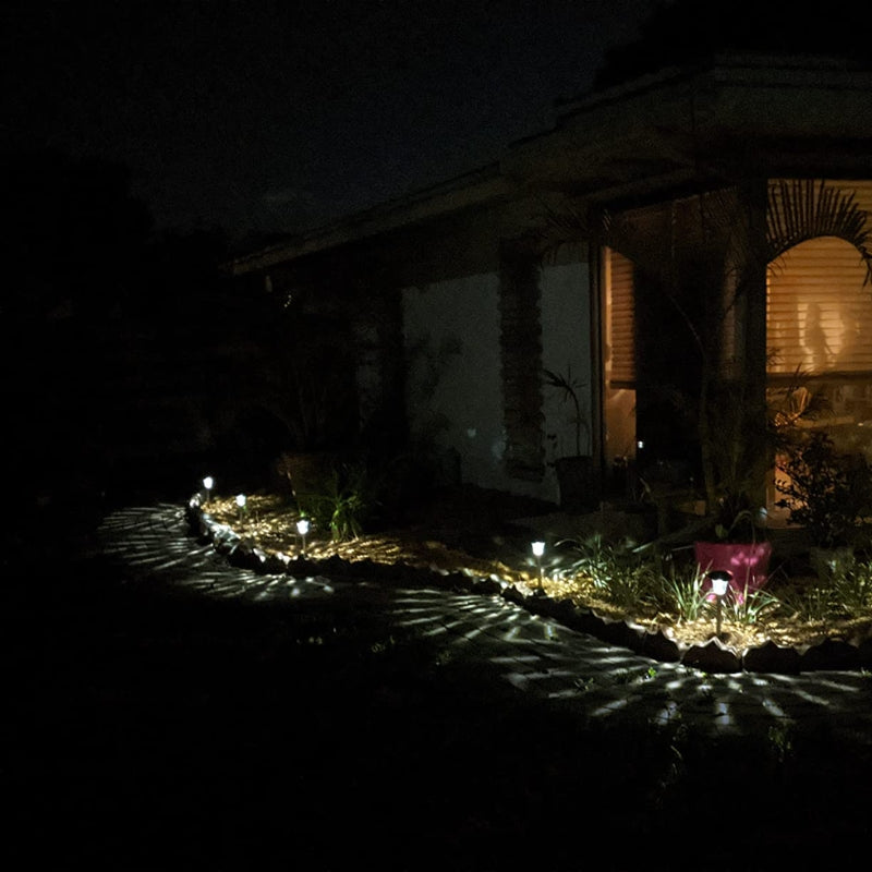 Chargez l&#39;image dans la visionneuse de la galerie, 4 Pack Solar Pathway Lights Warm yellow + Bright White Outdoor Garden Stake Glass LED Stainless Steel Waterproof Landscape Path Lighting for Yard Walkway Driveway Outside Silver - Polar Tech Australia
