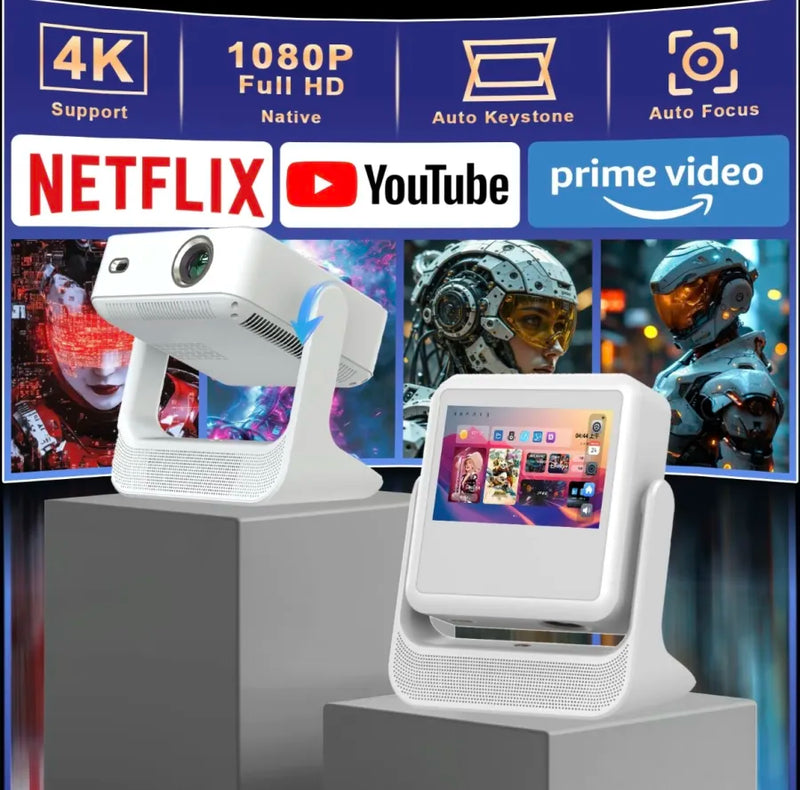 Load image into Gallery viewer, [A2 Pro][Built-in Screen] Portable 1080P Native Support 4K 300 ANSI 10000 Lumens Android Smart Profession Projector
