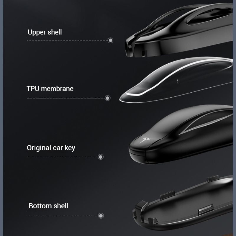 Chargez l&#39;image dans la visionneuse de la galerie, Tesla Full Aluminum Alloy + PU Leather Cover Car Key Fob Case for Model X - Polar Tech Australia
