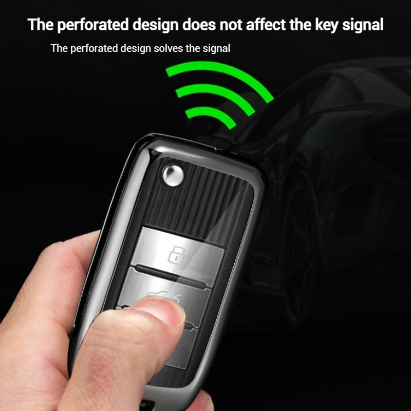 Cargue la imagen en el visor de la galería, MG Zinc Alloy + PU Leather Car Key Fob Case Cover For MG3, MG5, MG6, MG7, ZST, ZS, GS, MG ONE, MG4 EV
