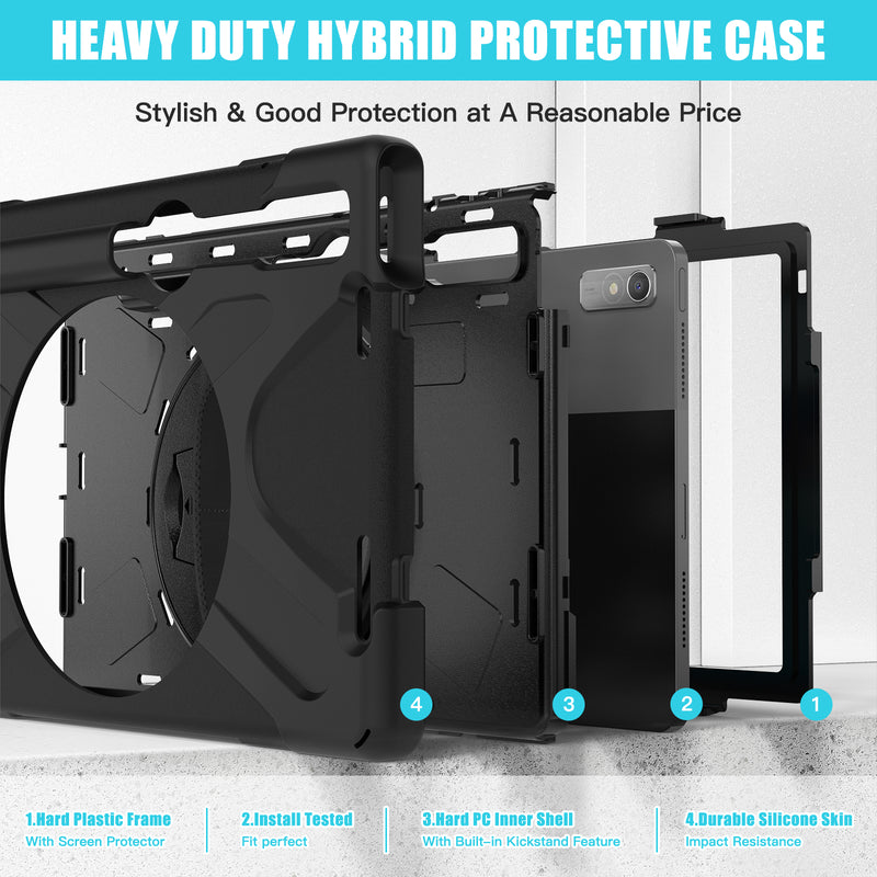 Chargez l&#39;image dans la visionneuse de la galerie, Lenovo P11 Pro &amp; Pad Pro 2022 11.2&quot; (TB-138 &amp; TB-132) 360 Rotation Heavy Duty Kid Friendly Handle Case - Polar Tech Australia
